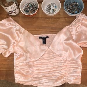 Baby pink cropped blouse